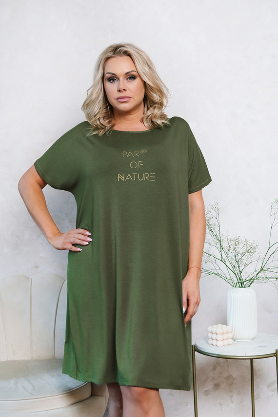 Natura Női hálóing, rövid ujjú Italian Fashion - khaki színű