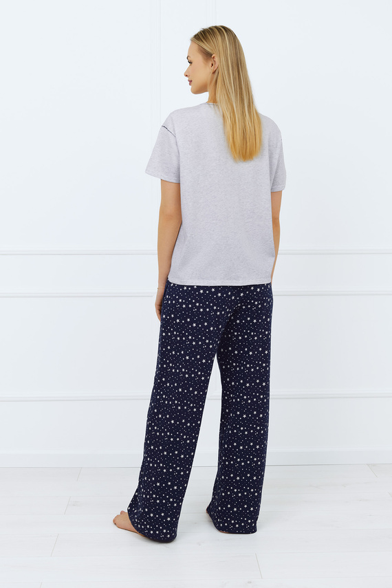 Arugia Női pizsama rövid ujjú, hosszú nadrágos olasz divat - melange/print