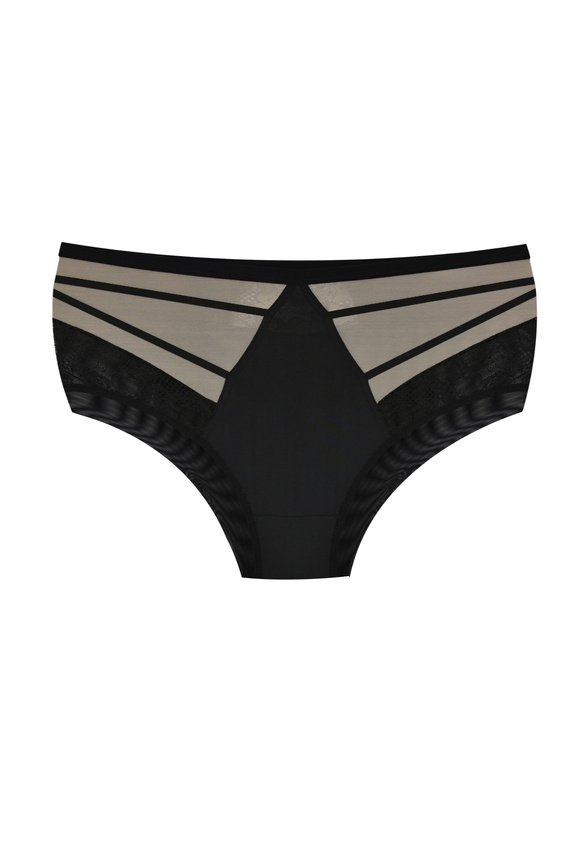 19252 Mediolano Spider Alsó - Fekete magas derekú alsó tüllel és csipkével | Elegáns és érzéki | Tökéletes illeszkedés a sziluetthez