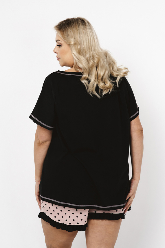 Buscato Női rövid ujjú pizsama, rövidnadrág Italian Fashion- print/fekete