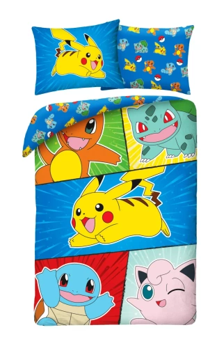 Pokemon Kids 12 pamut ágynemű Halantex - 100% pamut, cipzár, súly 115 g/m²