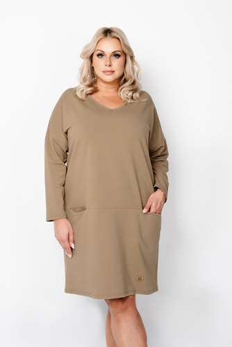 Karina női hosszú ujjú tunika Italian Fashion - camel