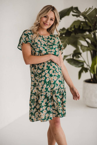 Lovely Dress sukienka ciążowa i do karmienia krótki rękaw Milk&Love zielony