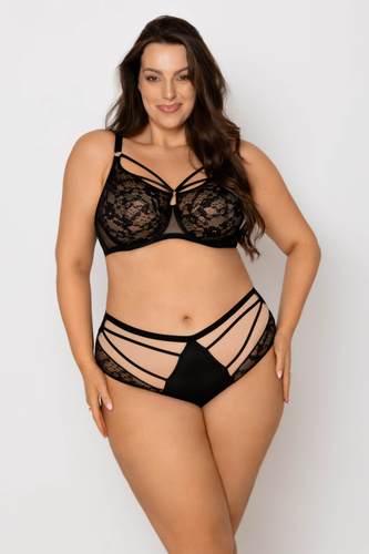 19252 Mediolano Spider Alsó - Fekete magas derekú alsó tüllel és csipkével | Elegáns és érzéki | Tökéletes illeszkedés a sziluetthez