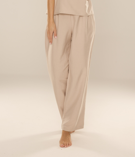 Maeve 875 De Lafense női pizsamanadrág - hosszú, egyszínű, zsebekkel - homokszínű