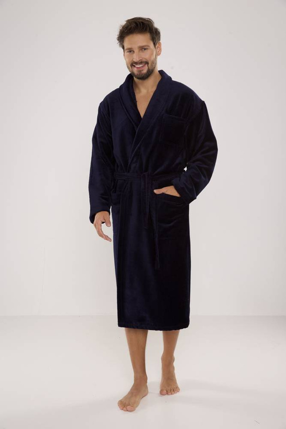 803 / 819 Twin frottír férfi háziköntös Forex - sötétkék (sötétkék)
