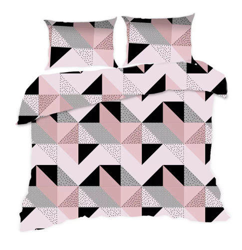 1840N Pamut ágynemű Classic E24 Karo púder geometriai fekete - 100% pamut, tartós, színes, 2 darabos szett