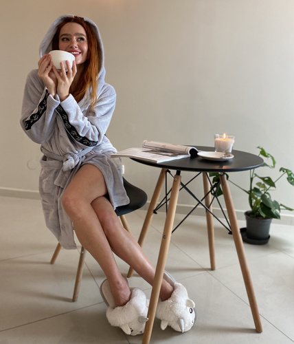 626 Abigail Női rövid köntös Forex - világosszürke