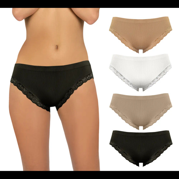 Sesto Senso 6108 női bugyi csipke varrás nélküli rugalmas kényelmes black