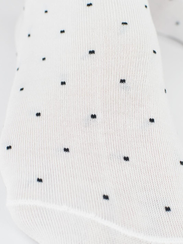 Női titokzokni Noviti ST077 – modal, pöttyös, lapos varrás ecru