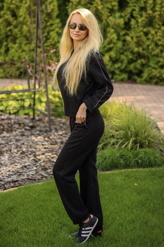 Maio női tréningruha Mirale pamut 95% pamut 5% elasztán, lengyel gyártmány - elegáns sportos szett - fekete