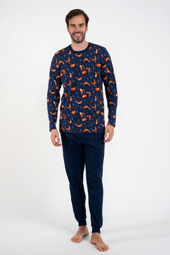 Witalis Férfi hosszú ujjú pizsama, hosszú nadrág Olasz divat