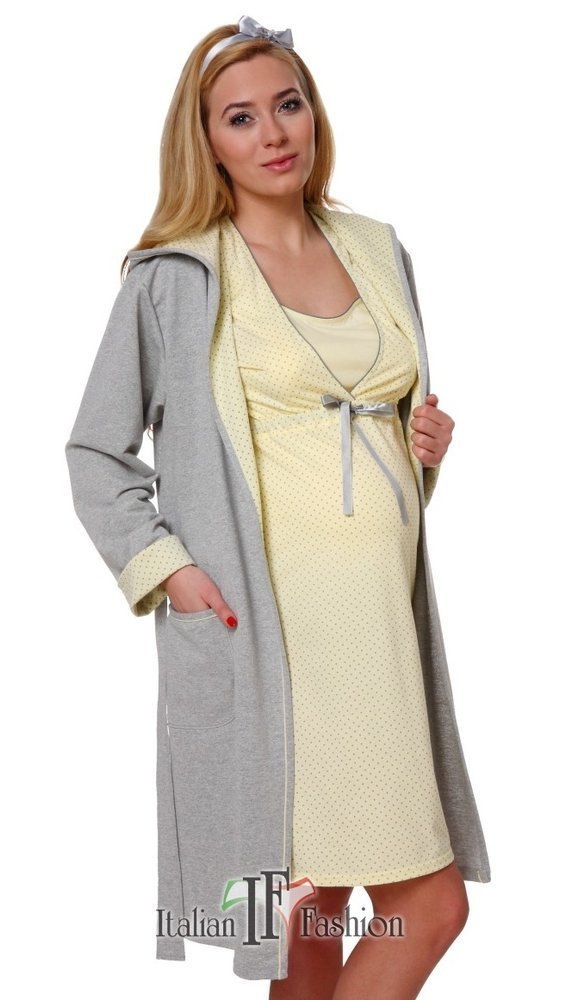 Női komfortos női köntös Italian Fashion- melange/kék