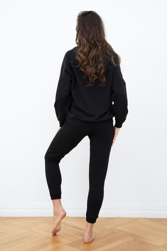 Parma Női hosszú ujjú szett, nadrág olasz divat - fekete