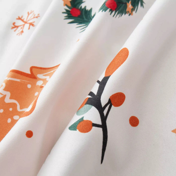 Mézeskalács mézeskalács karácsonyi microsatin ágynemű fehér I25 Spod Igły i Nitki - puha, sima és tartós