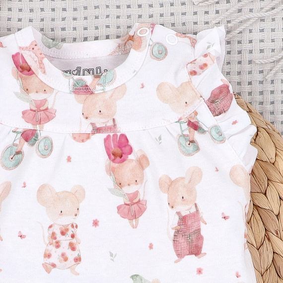 ABN-5537 Nini Happy Animals babapulóver organikus pamutból - nikkelmentes nyomógombok, hipoallergén, lengyel gyártás