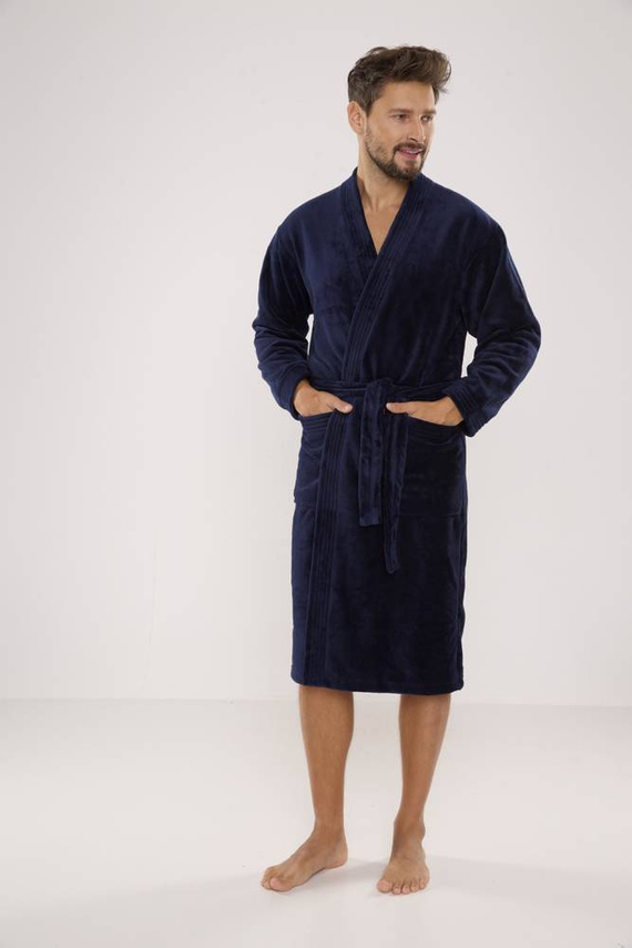 391 Hugo férfi fürdőköpeny De lafense - tengerészkék