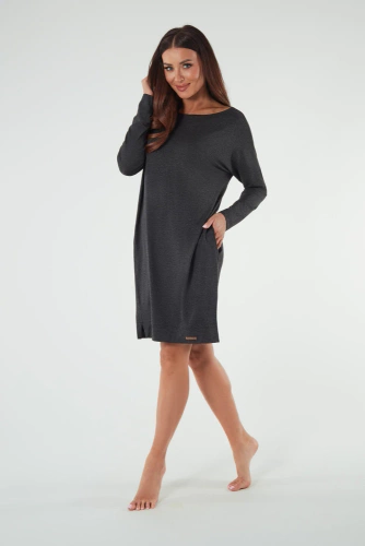 Akord női hosszú ujjú tunika Italian Fashion - sötét melange