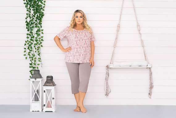 Kalmia Női pizsama rövid ujjú, 3/4 nadrág Olasz divat-print