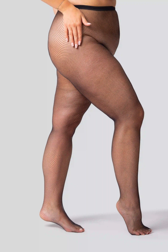 Rete Cabaret harisnyanadrág Queen Size - fekete, kis hálós, elegáns és kényelmes