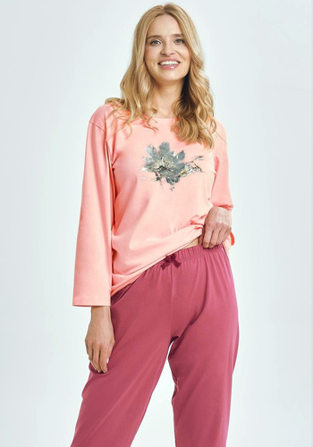 Patricia 3460 Taro női pizsama sárgabarack pamut 7/8 ujjú