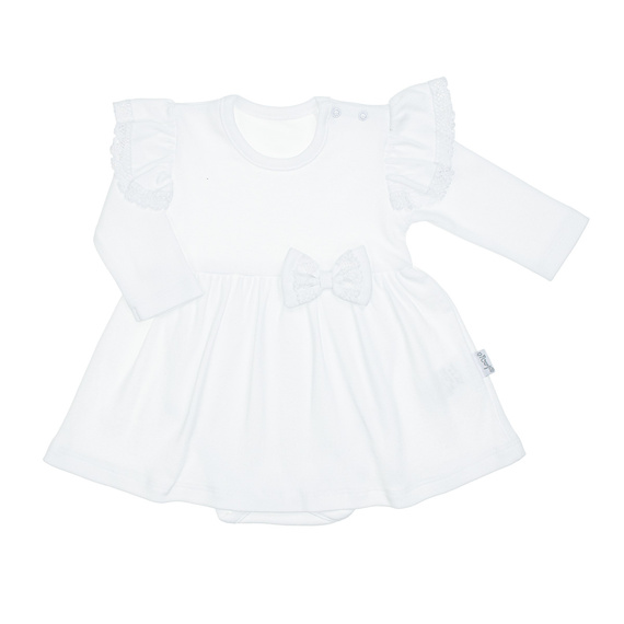 169392 Ruha testhezálló hosszú ujjú Nicol - fehér, pamut, csipkével