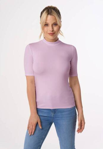 Layla Bluzka półgolf z krótkim rękawem Babell - pastelowy róż