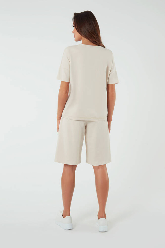 Madri rövid ujjú blúz Olasz divat - bézs