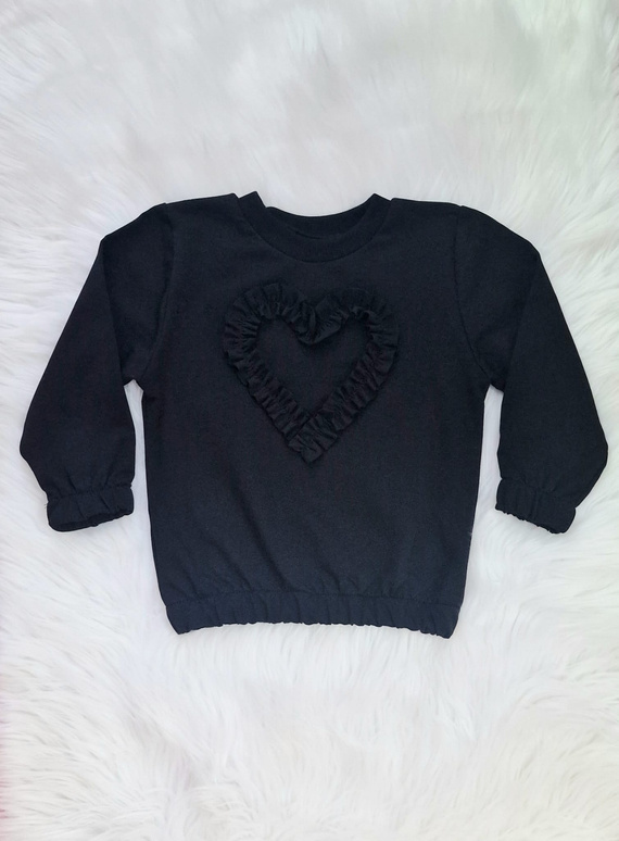 Mia Gyermek pulóver Bambarillo fekete- pamut és elasztán, puha kötött pulóver | Kényelem és stílus | Comfort and style