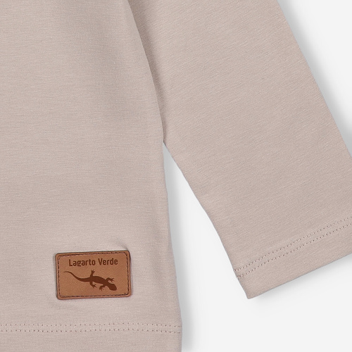 KAR-3005 Lányok hosszú ujjú blúz Lagarto Verde bézs - stílusos, pamut, lengyel gyártmányú