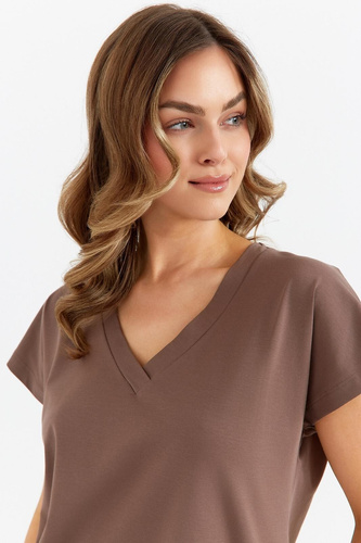 485 Cana női pizsama csokoládé - pamut, kétrészes, elegáns, elegáns