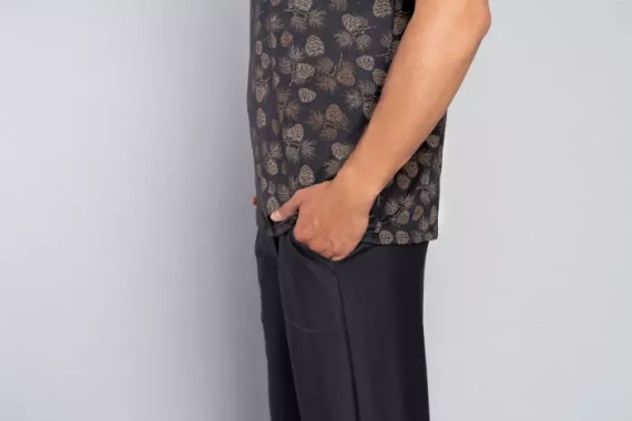 Pinus pizsama Férfi rövid ujjú, hosszú nadrág olasz divat - print/grafit