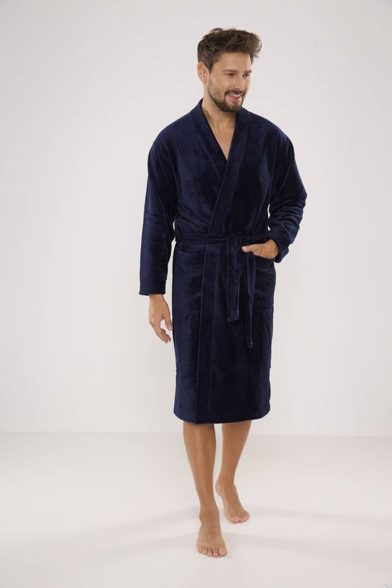 391 Hugo férfi fürdőköpeny De lafense - tengerészkék