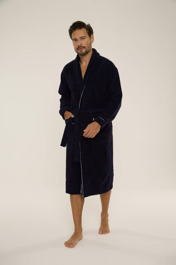 735 Manuele férfi köntös De Lafense - tengerészkék