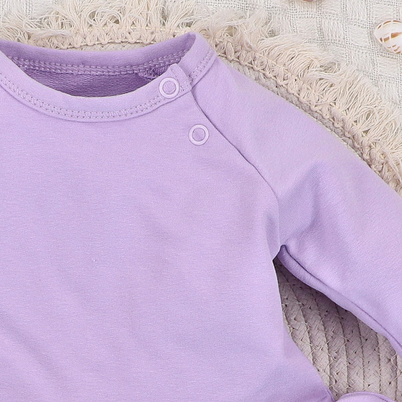 ABN-5487 Underwater World Nini babaruha - organikus pamut, lila, hosszú ujjú, hosszú ujjú