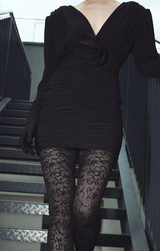 1235 Perse harisnyanadrág Gabriella fekete - dísz 60 den, 3D technológia