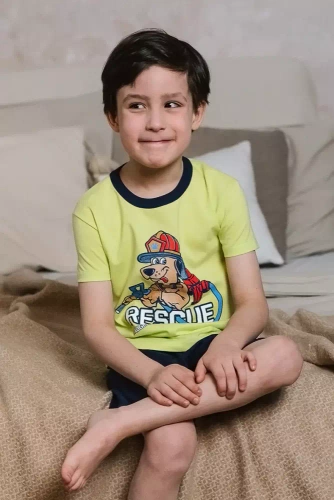 Remek fiú rövid ujjú pizsama, nadrág Italian Fashion - zöld