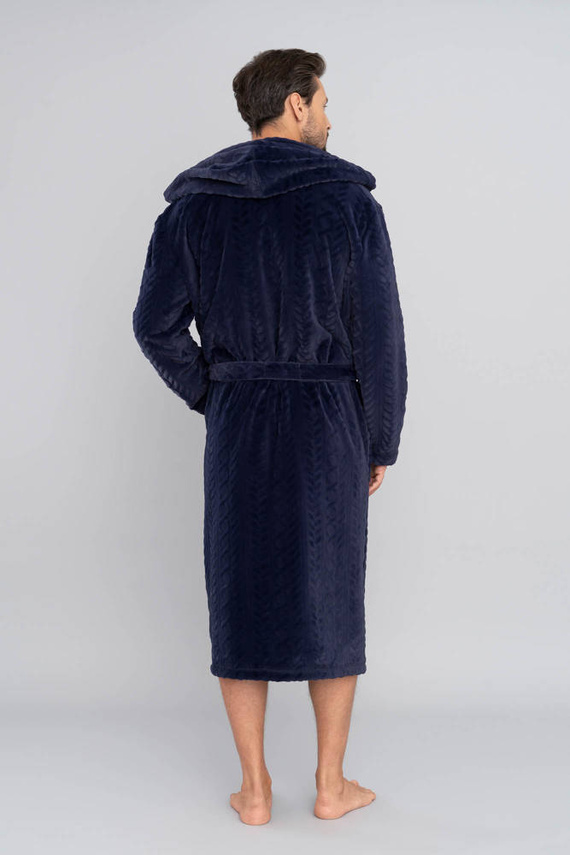 Zygmunt Férfi fürdőköpeny kapucnival Italian Fashion - tengerészkék