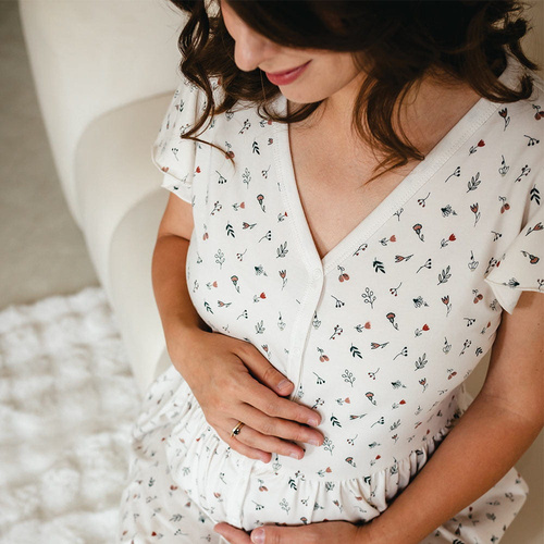 Linda Eevi ekrü színű kismama alsógatya - szoptatáshoz, rugalmas, légáteresztő, lengyel minőségű