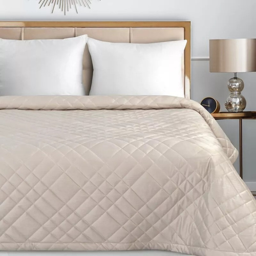 Ria 6 Velúr dekoratív ágytakaró Eurofirany krém