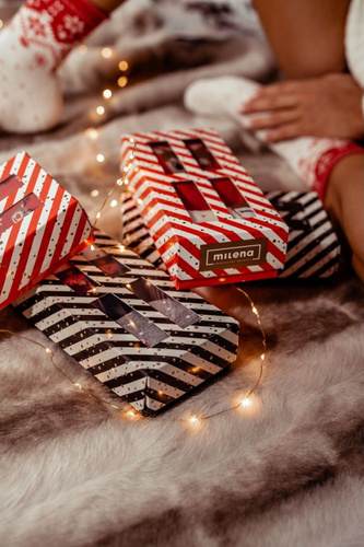 Női karácsonyi szett Milena 0811.018 - pamut 3 pár zokni dobozban