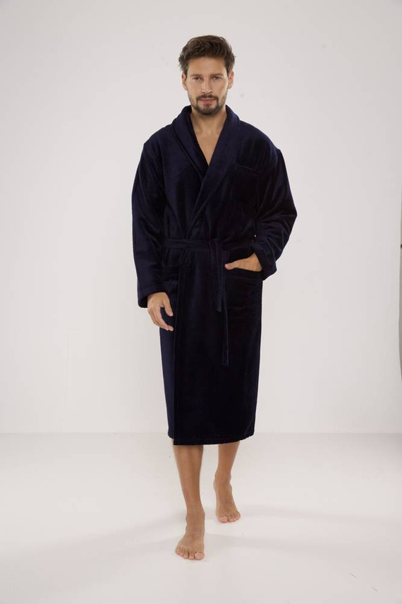 803 / 819 Twin frottír férfi háziköntös Forex - sötétkék (sötétkék)