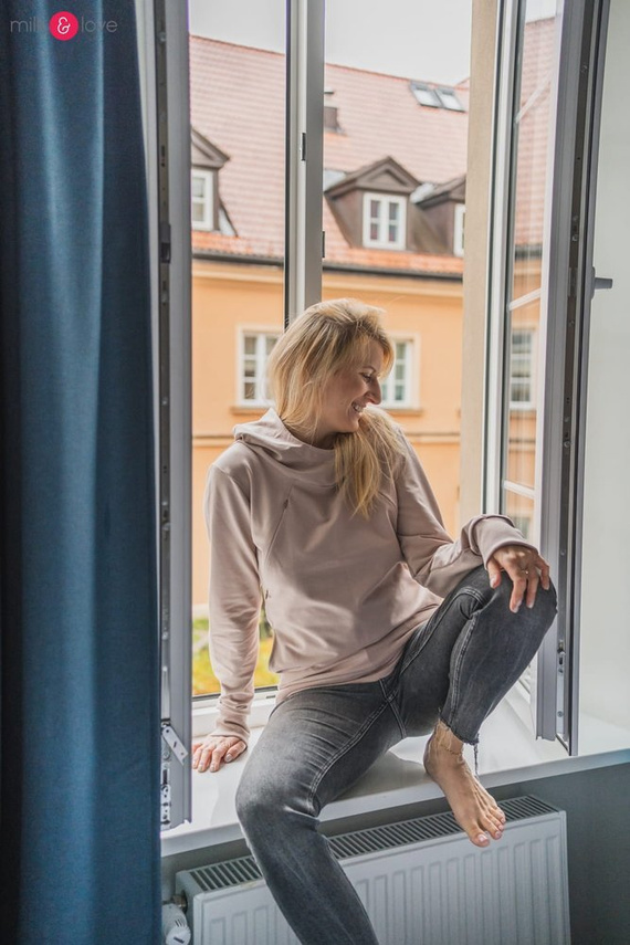 Milk Please bluza do karmienia Milk&Love z kapturem dusty cedar