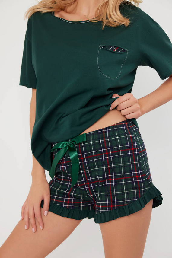 Foggia Női rövid ujjú pizsama, rövidnadrág Italian Fashion - zöld/print