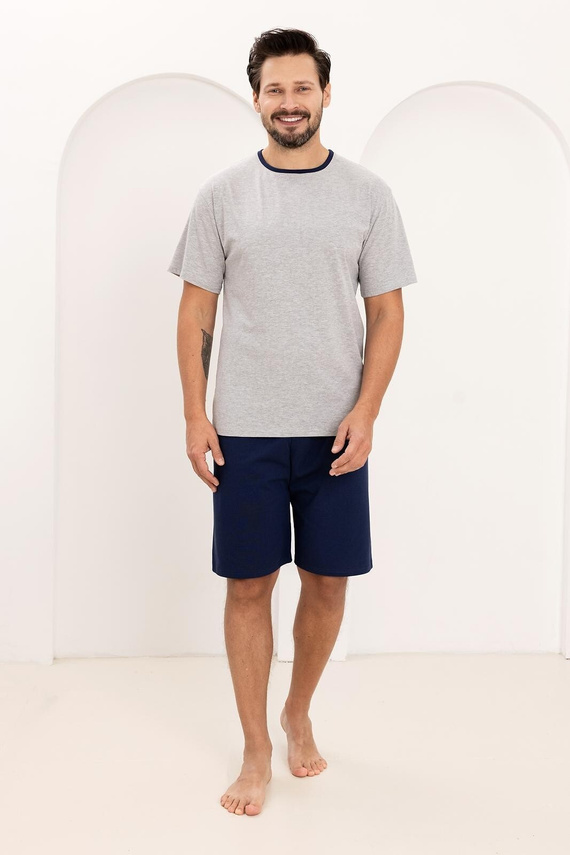 Regina 508 férfi pizsama 100% pamut rövid ujjú