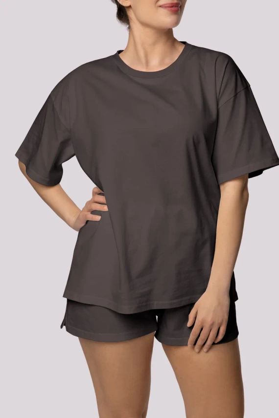 Bliss rövid ujjú női pizsama Mona grafit