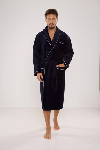 735 Manuele férfi köntös De Lafense - tengerészkék