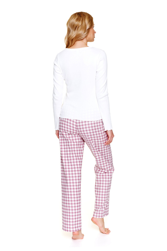 Doctor Nap 7302 - Női pizsama hosszú ujjú és kockás nadrággal