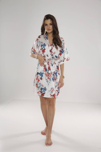 638 Lurdes női köntös De Lafense - ekrü-piros