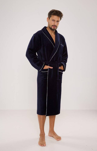 735 Manuele férfi köntös De Lafense - tengerészkék